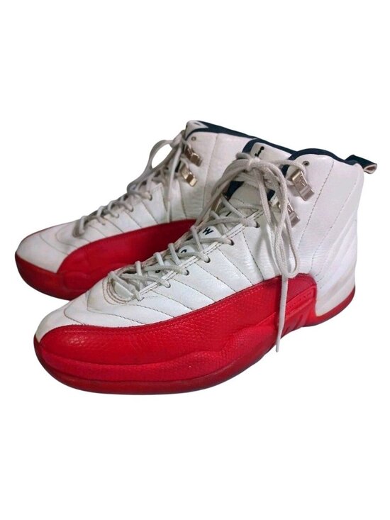 Men\'s Size 8.5  Air Jordan 12 Retro Cherry Red White Leather Basketball Sneakers main image 9